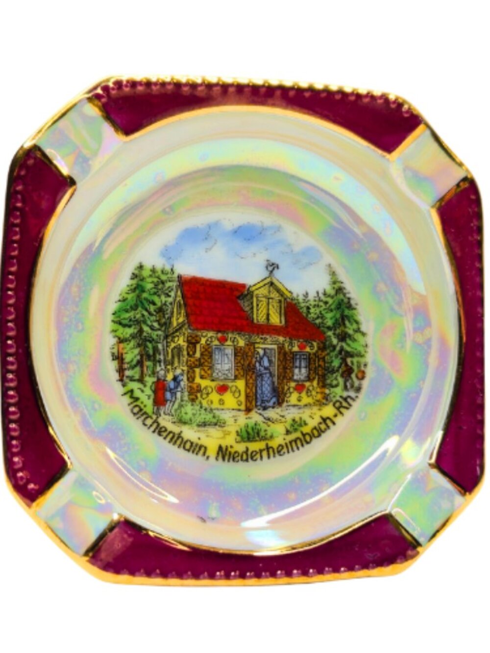 Vintage Ashtray Marchenhain, Niederheimbach-Rhine Germany Handgemalt